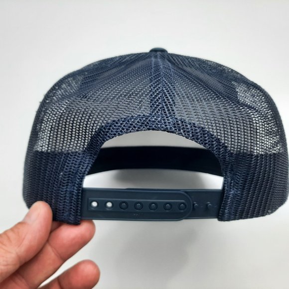 U.S. Mail Postal Service Flat Bill Embroidered Patch Mesh Snapback Hat Cap Blue - Picture 4 of 4